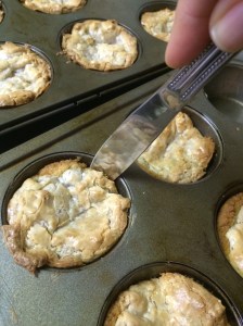 release sides with dull side of knife